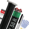 Pair of 1.75" Garage Door Torsion Springs Set with Non-Slip Winding Bars&Gloves, High Precision Electrophoresis Oil-Free Black Coated for Replacement, MIN 16,000 Cycles (0.243 x 1.75"x 38")