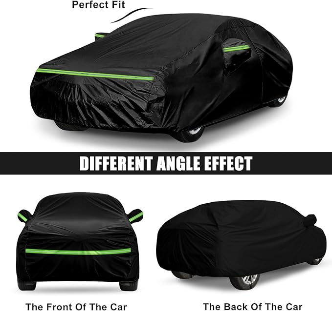 Waterproof Car Cover Compatible with Toyota Corolla Sedan Accessories 2004-2025, Black 210T Inside Cotton Cover with Door Zippers for Snow Rain Dust Outdoor Protection