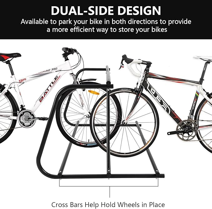Commercial Floor Bike Rack Stand - 10-Bike Capacity, Premium Steel, Superior Stability, Suitable for Various Locations