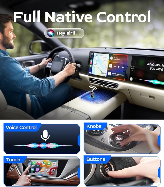 Wireless CarPlay Adapter for Car's with Built-in Wired CarPlay, CarPlay Wireless Dongl Plug and Play Seamless Fast Response Stable Connection