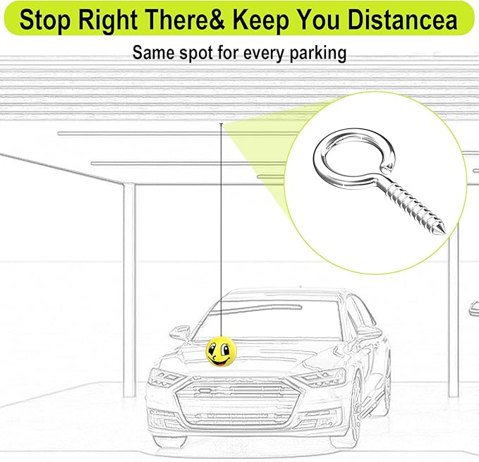 Garage Parking Aid Ball, Parking Guide System for Car Accessories, Stop Indicator, Parking Assist Ball, Aid-Parking Kit, Garage Car Stopper, Pack of 2
