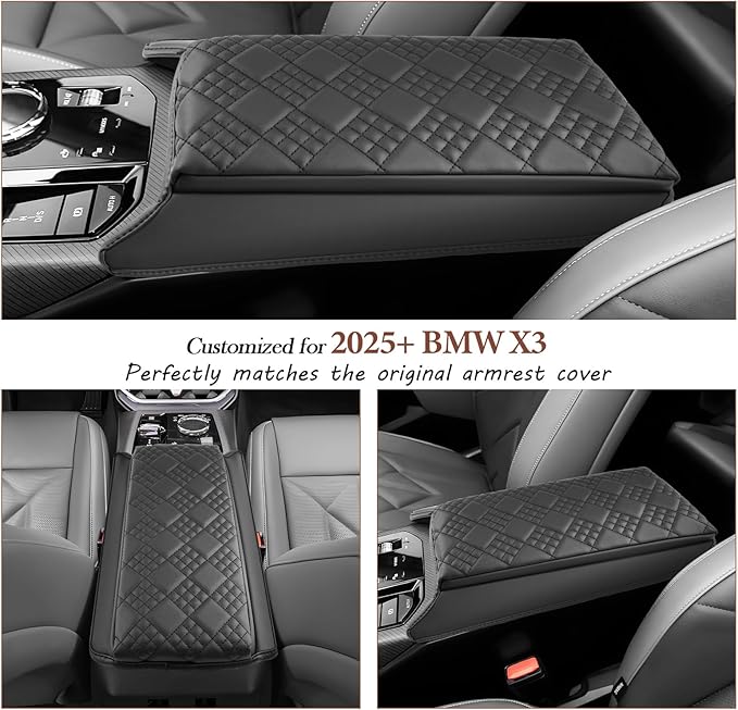 SKTU for 2025 BMW X3 Accessories Center Console Cover for 2025 BMW X3 Armrest Cover BMW X3 2025 Accessories 2025+ X3 (30 xDrive/M50 xDrive) Center Console Cushion