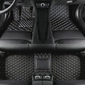 Custom Colors Car Floor Mats Black Pink for 99.9% Sedan SUV Sports， All-Weather Liners Car Floor mat，Luxury Leather Automotive Floor Mats (Black Beige,3D Floor Mats)