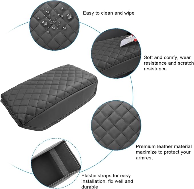 SXCY for 2024 2025 Crosstrek Armrest Cover (Thickened) for Subaru Crosstrek 2025 Accessories 2024 2025 Crosstrek Center Console Cover 2025 Crosstrek Middle Console Cover (Checked Pattern)