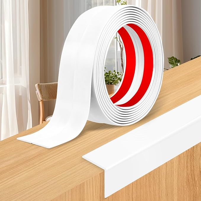 Wall Corner Protector Moulding Trim Peel and Stick Wall Corner Guards Trim Flexible Self Adhesive Edge Protector Moulding, 1.6 in x 20 Ft, White