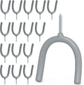 POETISKE Screw in U Utility Hooks Wall Mount Garage Storage Organizer Hanger Hanging Shovels Broom Guitar Garden Tools Heavy Duty Vinyl Holder 16pack