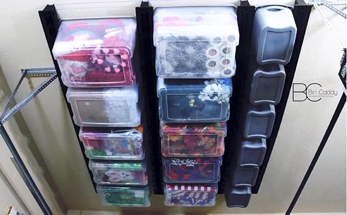 Overhead, Space-Saving Storage Tote Organizational Solution for Garage, Basement, Small Spaces