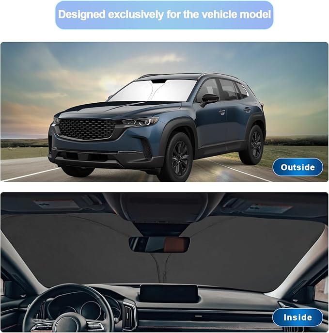 SXCY for 2023 2024 2025 Mazda CX50 Windshield Sunshade for 2023 2024 2025 CX50 S Select-S Premium Accessories 2023 2024 2025 CX-50 Sun Shade Foldable Sun Shield 2024 2025 CX-50 Sun Protector Block UV