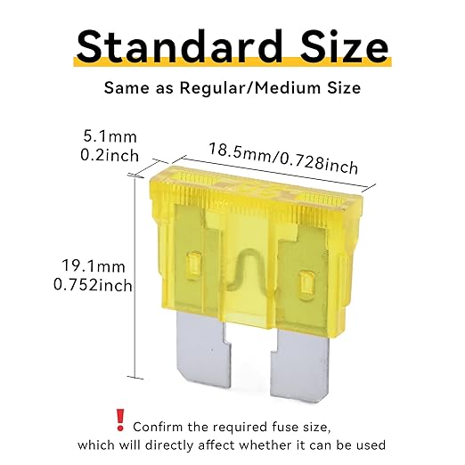 100 Pack Auto Fuses 20 AMP ATC/ATO Standard Regular Fuse Blade 20A Car Truck Boat Marine RV