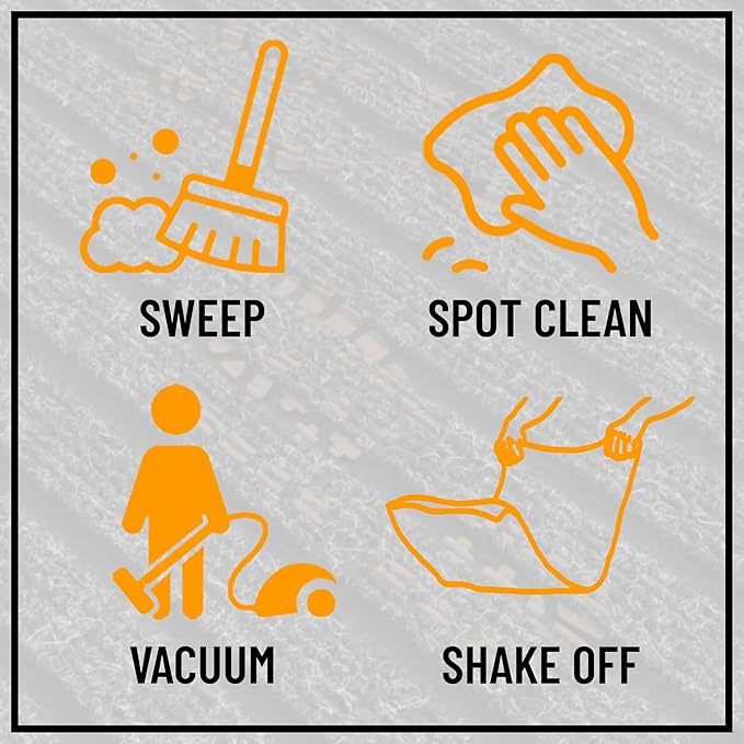 Ottomanson 2'7" x 9' Hallway Runner with Scraper Pile - Extra Durable Non-Slip Rug Mat for Indoor & Outdoor Use - Ideal for Kitchen, Entryway & Garage - High-Traffic Carpet, Black