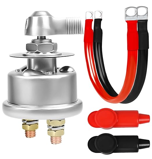200A 12-48V High Current Master Battery Disconnect Switch Battery Power Cut Off Isolator Killer Switch with Face Plate for Car Vehicle RV Truck Boat Marine ATV