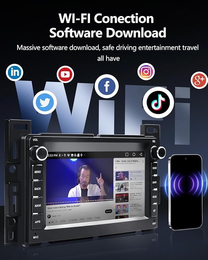 [2+64G] Car Radio for Pontica G6 (2005-2008)/ Torrent 2006, Chevy Equinox (2005-2006)/ Malibu, 2 Din Car Srereo with Wireless Carplay/Android Auto, Steering Wheel Controls/AHD Camera/FM/App Store