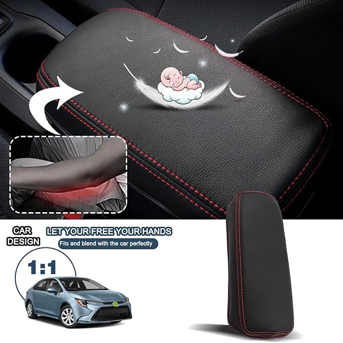 Ruiya 2025 Corolla Armrest Cover for Toyota Corolla E210 Accessories Armrest Lid Cover Compatible with 2022 2023 2024 2025 Toyota Corolla Sedan/SUV/Hybrid/Petrol Interior Accessories