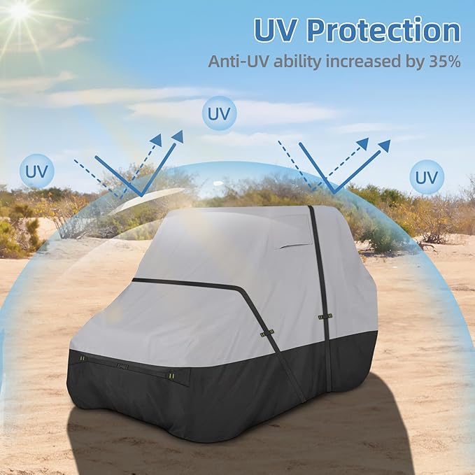 UTV Cover, Waterproof Side by Side Cover,2-3 Seaters Outdoor Storage Cover with Windproof Straps Compatible with Polaris, RZR, Honda, Can-Am, Yamaha 134" x70" x 75"