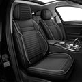 LINGVIDO Car Seat Covers,Breathable and Waterproof Faux Leather Automotive Seat Covers for Cars SUV Pick-up Truck Sedan(Full Seat,Black GrayLine)
