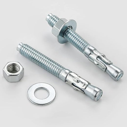 1/2x6 30Pcs Inch Standard Fasteners for Heavy-Duty Zinc Wedge Anchors for Cement and Concrete