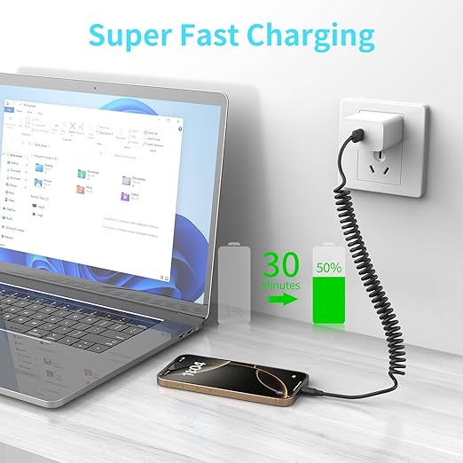 Coiled USB C Cable for Car 2Pack 3ft, USB to USBC Coiled Cord for iPhone 16 15 Pro Max, 3A USB Type C Retractable Cable Fast Charging with Galaxy S23 S22 S21 S20, Note 20 10 A10e A20 A50, Moto G LG
