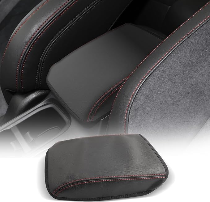 CDEFG for Subaru WRX 2024-2025 Center Console Cover Armrest Box Cover for WRX (Premium, Limited, tS, GT) 2024 2025 Accessories Console Arm Rest Protector Red Line-Only Fit 6 Speed Manual
