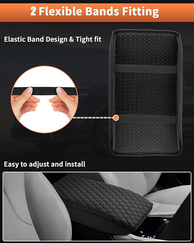 Shademax Center Console Cover for Honda Accord 2026 2025 2024 2023 Armrest Cover Cushion Pad for Honda Accord Accessories Middle Console Cover Armrest Protector Console Lids PU Leather Anti-Scratch