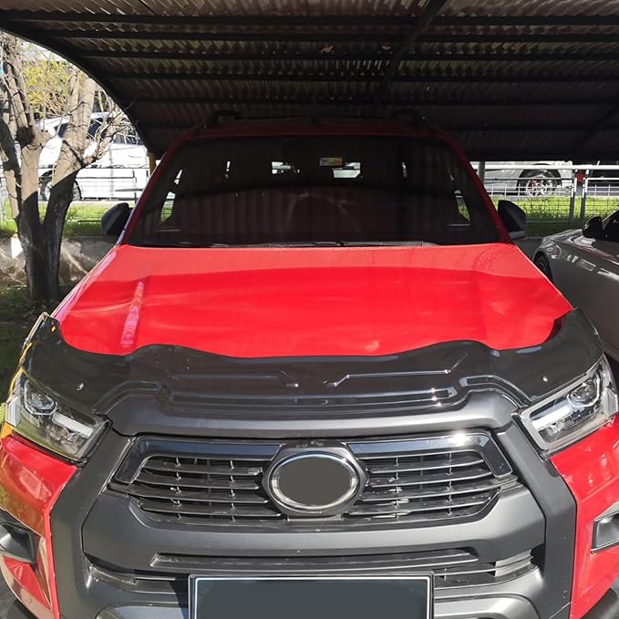 Hood Deflector Guard Fits Toyota Hilux IV 2021-2023 | Bug & Bonnet Shields, Protects from Particles & Bug, All Weather - Durable - Easy Assembly Without Drill