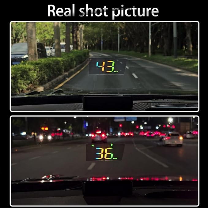 Heads Up Display M2S, GPS Speedometer Multi-Segment Alarm Settings, Fully Automatic Light Sensing, for All Speedometer Models