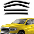 Extra Durable Window Deflectors Chrome Trim Tape-On Window Visors Rain Guards Fit for Dodge Ram 1500 2019-2025 Crew Cab, Sun Visors, Wind Vent for Shades, Exterior Car Accessories - 4pcs. AG0178