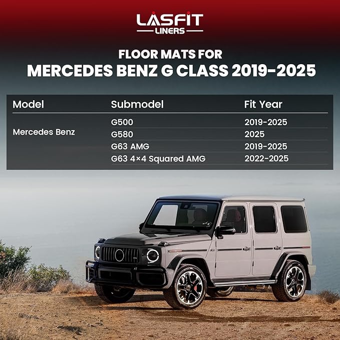 LASFIT Floor Mats for Mercedes Benz GLC 2023-2025 (Coupe Only for 2024-2025), GLC300 / GLC350e / GLC43 AMG/GLC 63 AMG S E, All Weather TPE Floor Liners Custom Fit GLC Car Mats 1st & 2nd Row Mats