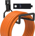 3-H Solid Steel Garden Hose Holder - Wall Mounted Hanger with Extension Strap for Outdoor Water Hoses & More
