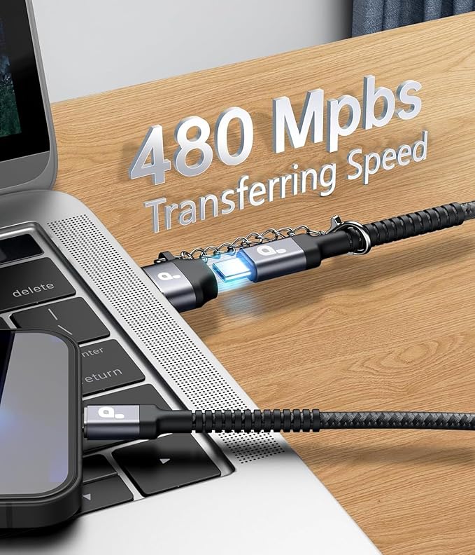 USB C Cable 10FT, 2Pack USBA to USBC Charger Cable, USBC to USB-C Cable, Type C Fast Charging Nylon Braided Cord for iPhone 16/15/Plus/Pro Max/Samsung/LG, with Type C Female to USB A Male Adapter