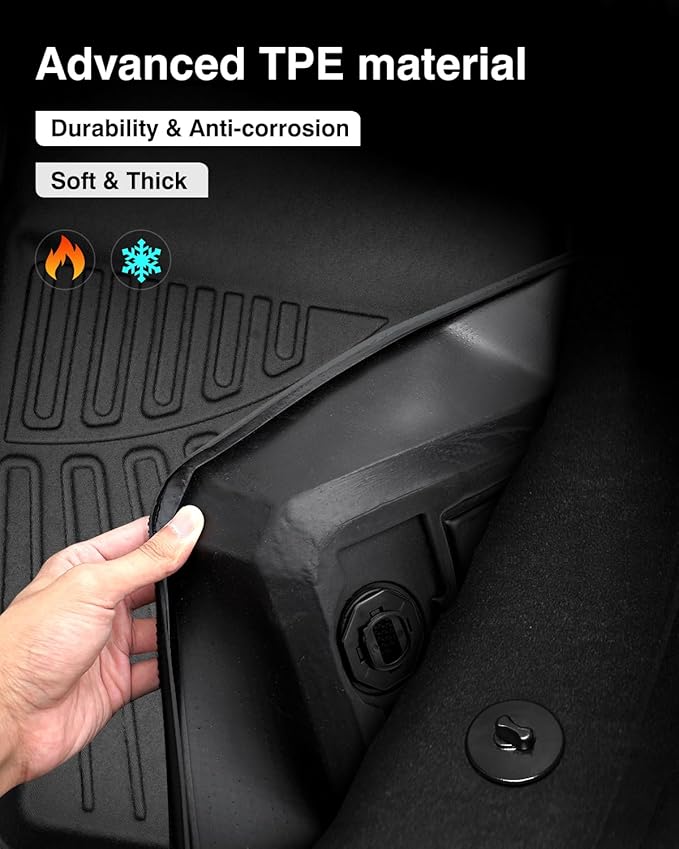 Powerty Floor Mats for 2022-2025 Hyundai Tucson(Non-Hybrid Models) Accessories All Weather Floor Liner 3D TPE 1st & 2nd Row Floor Mat Heavy-Duty Floor Liners(NOT for Hybrid)