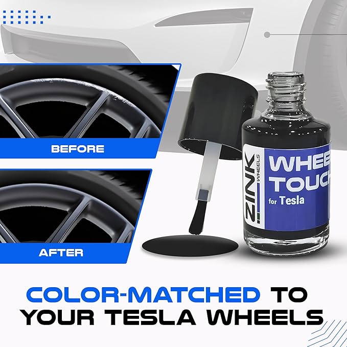 Premium Tesla Wheel Curb Rash Repair Kit for Model 3 20-inch Zero-G Rims - DIY Kit with Color-matched Touch Up Paint - Made in USA