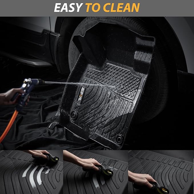 AIPOIL® Floor Mats for 2013-2016 Ford Fusion & Lincoln MKZ | Front & 2nd Row | Easy to Clean | All-Round Protection丨Non-Slip丨All-Weather,Black