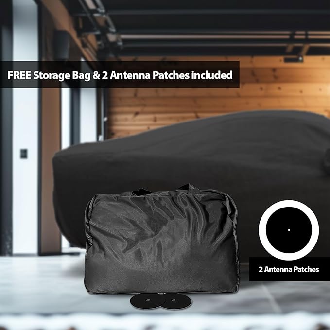 DaShield SoftTec Indoor Stretch Satin Car Cover for Hyundai Elantra 2021-2025 Sedan 4-Door Elastic Flexible High-end Luxury Dust-Proof Protection, Car Show, Underground Garage, Black