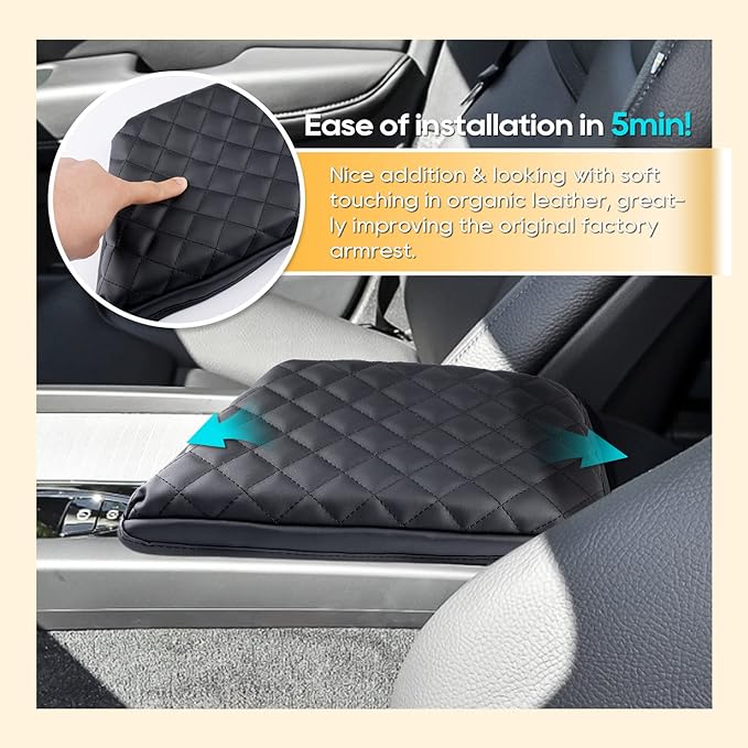 LFOTPP 2024 XC60 Armrest Cover for XC60 (2018-2024) Center Console Cover for 2018-2021 2022 2023 2024 XC60 Arm Rest Cover Interior XC60 Accessories 2024 XC60 Console Leather Anti-Scratch Waterproof