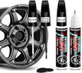 Black Rim Touch Up Paint. Wheel Scratch Repair Pen. Car Rim Paint Pen Quick And Easy Fix Rim Scratches,Rim Paint For Car Wheel Repair (2, Gloss Black+Varnish)