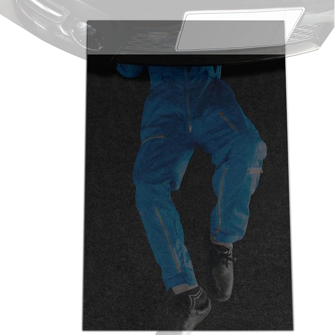 Golener Oil Spill Mat - Garage Floor Mat, Absorbent Oil Pad, Premium Maintenance Mat, Waterproof, Contain Liquid, Protect Garage Surface from Spill & Stain, Reusable, Washable, Durable, Black, 36”x59”