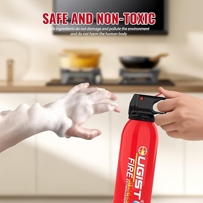 Small Portable Fire Extinguisher for Home and Kitchen, 21oz Each, 6-Pack, Water-Based Fire Extinguishers for Quick Emergency Response, Prevent Re-Ignition, Ideal for Vehicle and Camping, MSJ620