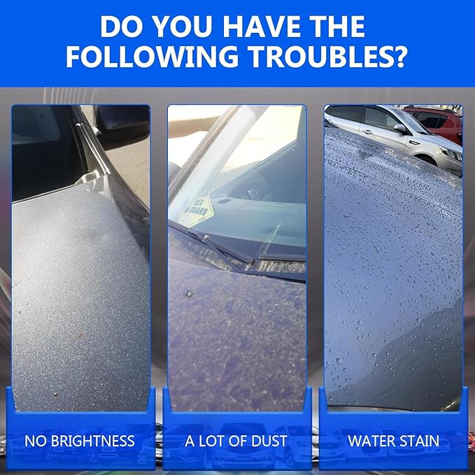 Car Coating Spray Set, Quick Effect Coating Agent, Quickly Coat Car Wax, Scratch Wax Polish Spray Extremely Hydrophobic, Oil Film Emulsion Glass Cleaner (1PCS+Sponge+Cloth)