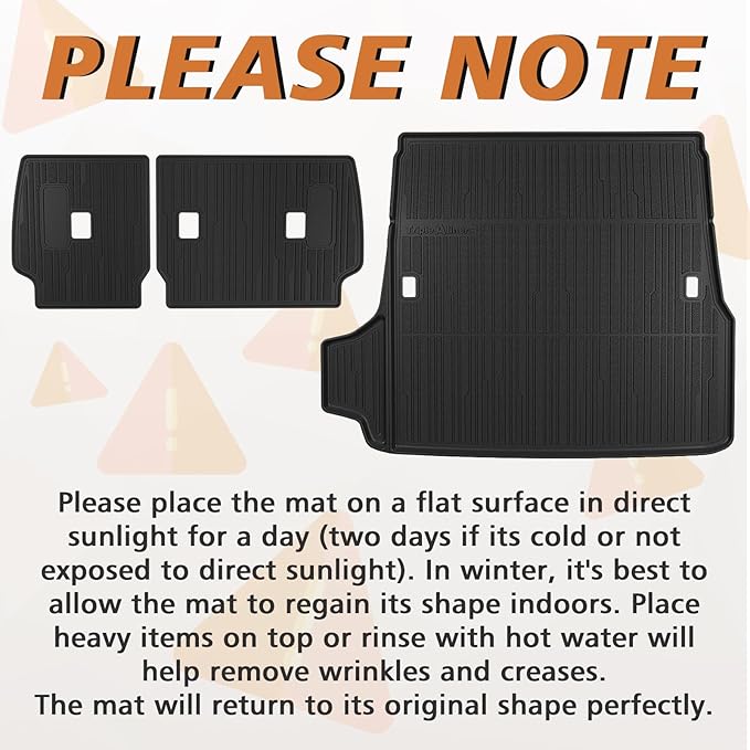 TripleAliners Trunk Mat & Rear Seatback Mat Fit for Toyota 2025 4Runner All Weather TPE Liners Accessories Custom Fit TPE Heavy-Duty (Only for 5 Seats) - Not for Hybrid Model