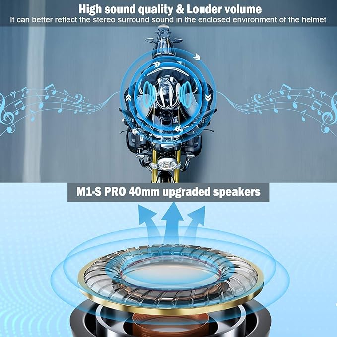 FODSPORTS Motorcycle Bluetooth Intercom with Music Sharing, M1S Pro 2000m 8 Riders Group Helmet Communication System Headset Universal Wireless Interphone (Waterproof/Handsfree/Stereo Music/GPS/2 Mic)