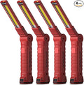 Coquimbo Tool Gifts for Men Dad, Rechargeable Flashlight LED Work Lights Grill Light with Magnetic Base 5 Modes 360° Rotate Mens Dad Husband Him Gifts (4 Pack Red)