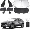 TINGLU Window Shades for Mazda CX-30 2019-2024 2025 Accessories Car Side Full Windows Rear Triangular Windshield Sun Shade Sun UV Rays & Privacy Protection for Camping,Napping,and Relaxing 8PCS
