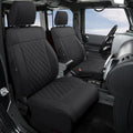 GIANT PANDA Customized Full Set Car Seat Covers for Jeep Wrangler 4 Door JK Unlimited Sahara Sport Rubicon X 2008 2009 2010, Faux Leather - (Black)
