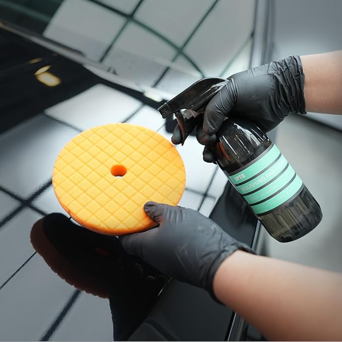 SPTA Buffing Polishing Pads Kits, with 3Pcs 5.5 Inch Polishing Pads,16oz Polishing Pad Cleaner, 2 Microfiber Towel and 1 Pad Cleaning Brush, All for Car Buffer Polisher, Polishing and Buffing