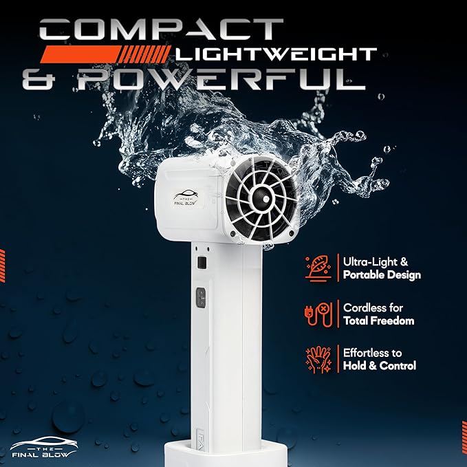 Car Dryer Air Blower | US Brand | Turbo Jet Blower for Drying | Jet Dry Your Car After Wash/No More Scratches | Longest Lasting Handheld Air Dryer (8000mAH Battery) | No Water Spots