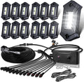 R3 White LED Rock Lights Kit 12PCS with Switch Wire Harness for ATV UTV SUV Off Road RZR Trucks Underglow Pure White Lights Trail Rig Lights Under Body High Power Waterproof Shockproof Light