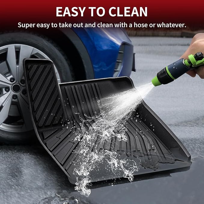LASFIT Floor Mats & Cargo Mats for Volkswagen ID.4 2025 2024 2023 2022 2021, All Weather TPE Custom Fit Floor Liners for VW ID.4 1st & 2nd Row Car Mats & Trunk Mats, Black