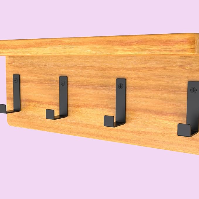 Hooks for Hanging Stainless Steel Heavy Duty Coat Hook Wall Hooks Robe Hanger Hooks Hanging Hat Key Holder for Towel and Bags Indoor Outdoor, (Black-Square, 2.5x1.3inch,8pcs)
