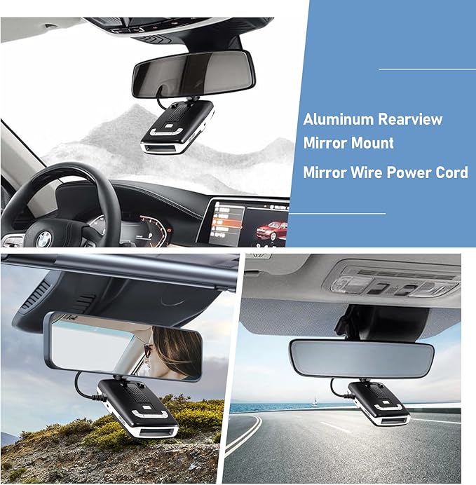Radar Detector Mount,Rearview Mirror Rod Radar Mounting Bracket+Rearview Mirror Hard Wire Power Cord kit16,with Inline Fuse (for Escort Max / Max2/ MAX360 Radar)