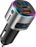 (Upgraded Version) FM Transmitter Bluetooth, SONRU Bluetooth Car Adapter [PD 30W & QC3.0 18W], Wireless FM Radio Transmitter, Hands-Free Calling, Siri Google Assistant, TF Card